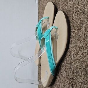 Vionic Tide II Toe Sandals Teal Slides 10 Womens
